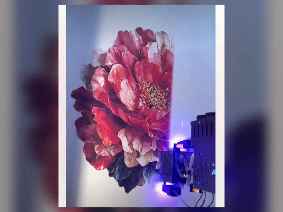 Complete wall printing onderneming met professionele muurprinter