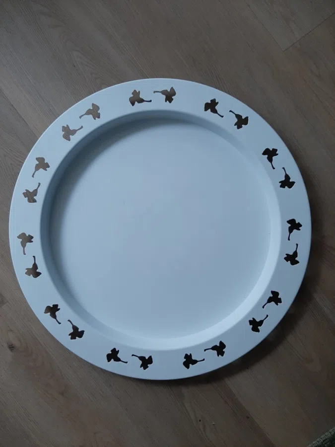 Witte ronde sierschaal diameter  50 cm