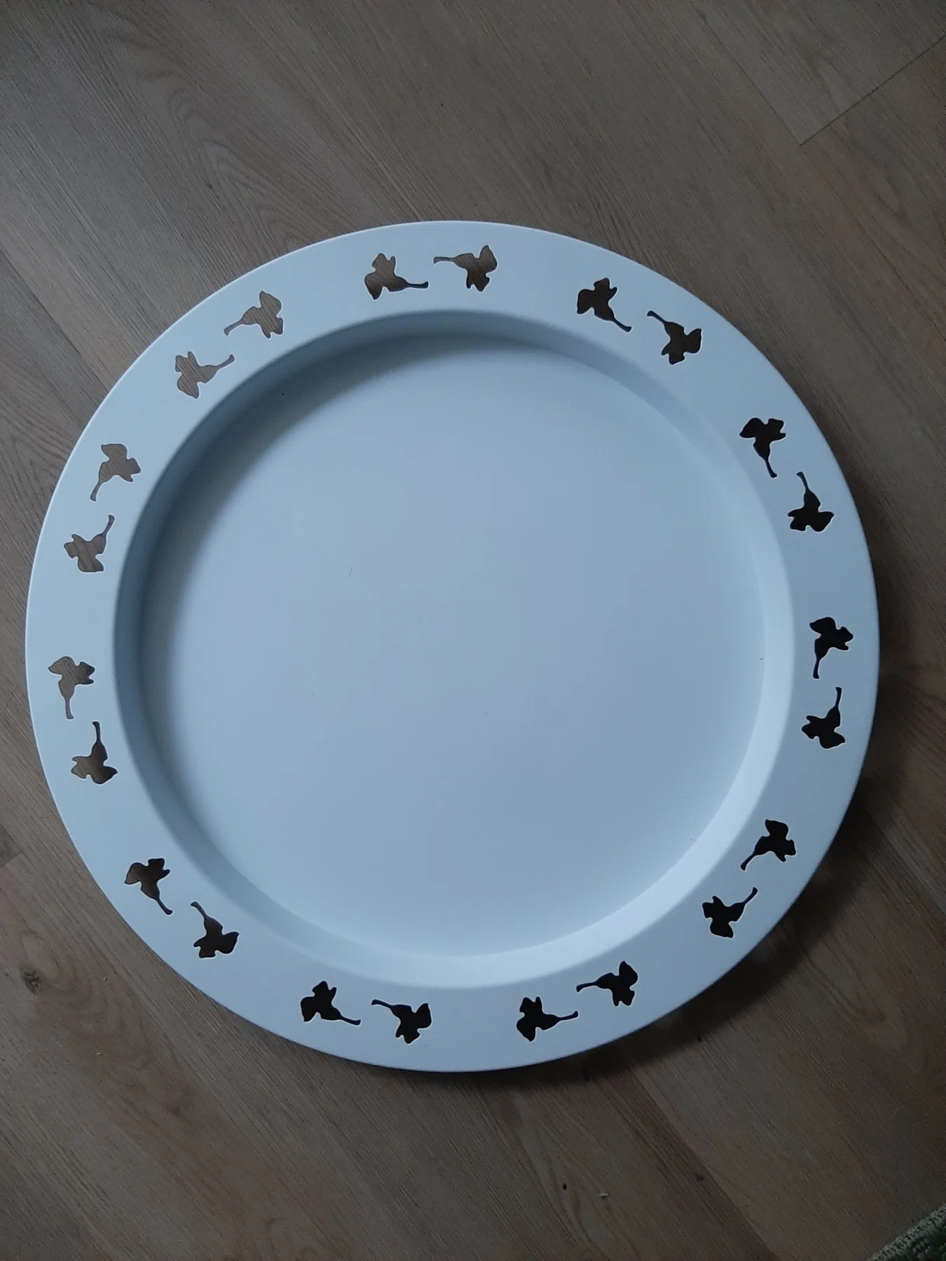 Witte ronde sierschaal diameter  50 cm